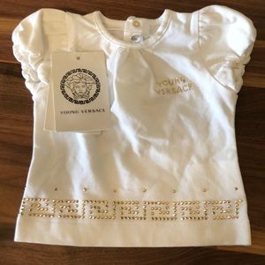 Young Versace White Short Sleeve Top